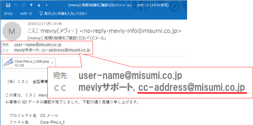 meviyのお知らせメールにCCアドレスが追加できます | meviy | ミスミ