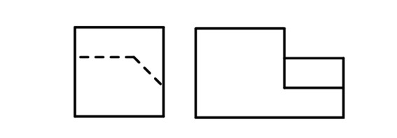 図3-5　左側面図を追加した必要十分な投影図