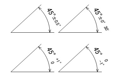 図5-2　角度サイズ公差の指示例