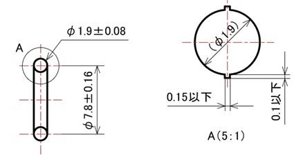 図1-4　寸法補助記号を使って必要最小限の投影図にした例