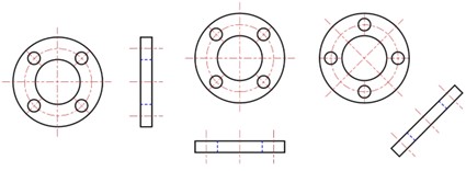図3-10 製品構造に依存する金属ワッシャ（ボルト穴付タイプ）の取り付け方向の例