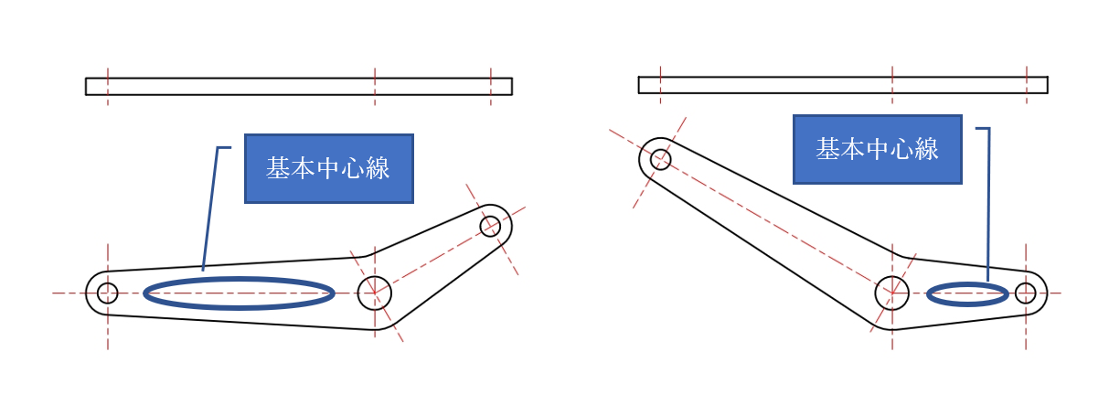 図5-11 リンク（ベントタイプ）の投影図例