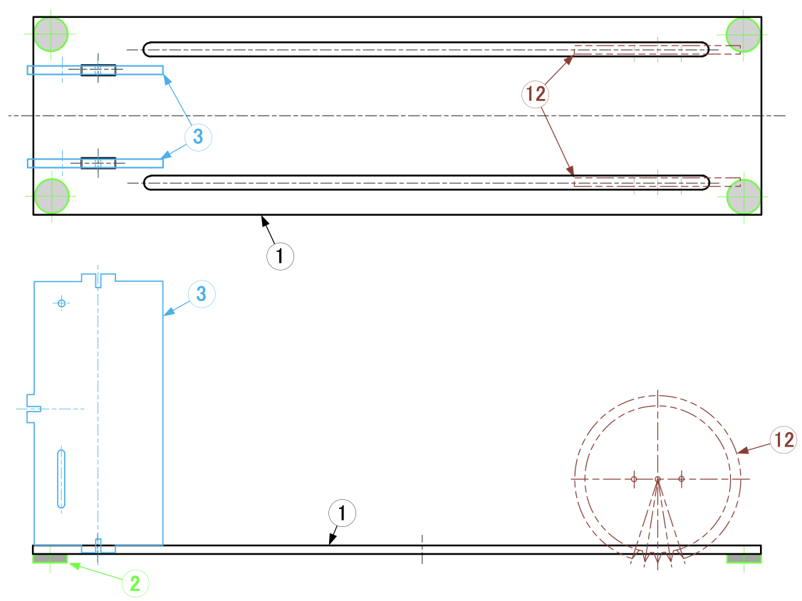 図2-2 ベース板の機能バラシ