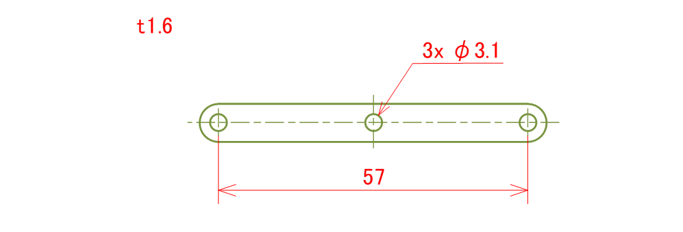 図4-7 リンク板❺の投影図例