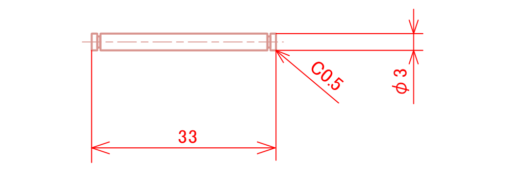 図4-12 素材形状の寸法記入例