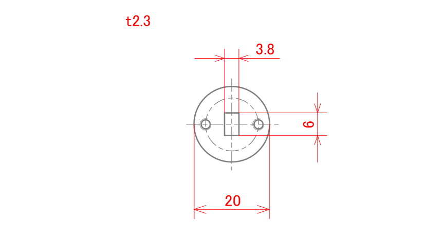 図6-9 板厚と取付形状の寸法記入例