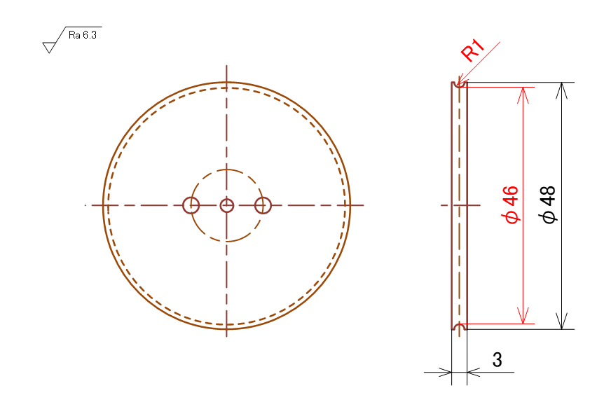 図6-7 U溝形状の寸法記入例