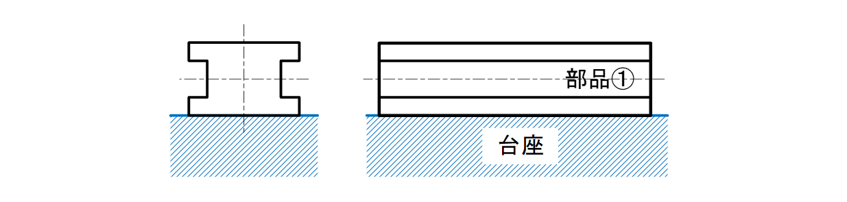 図6-14 対称形状の部品が表裏どちらになっても密着して欲しいという設計意図