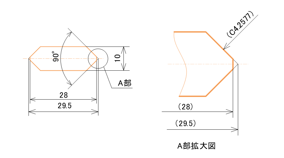 図2-5　設計思想を忠実に図面化して全長を補正した寸法