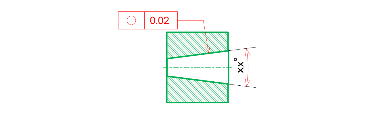 図7-13 テーパー穴に指示した例