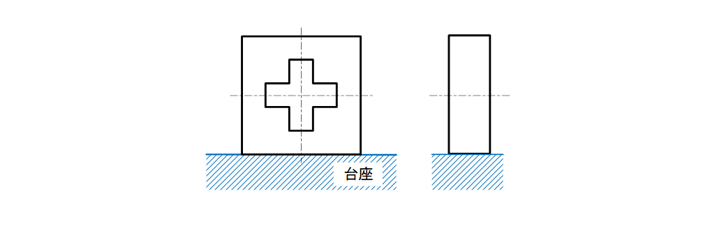 図14-3 複合形状である彫刻線を台座に対して平行にしたいという設計意図