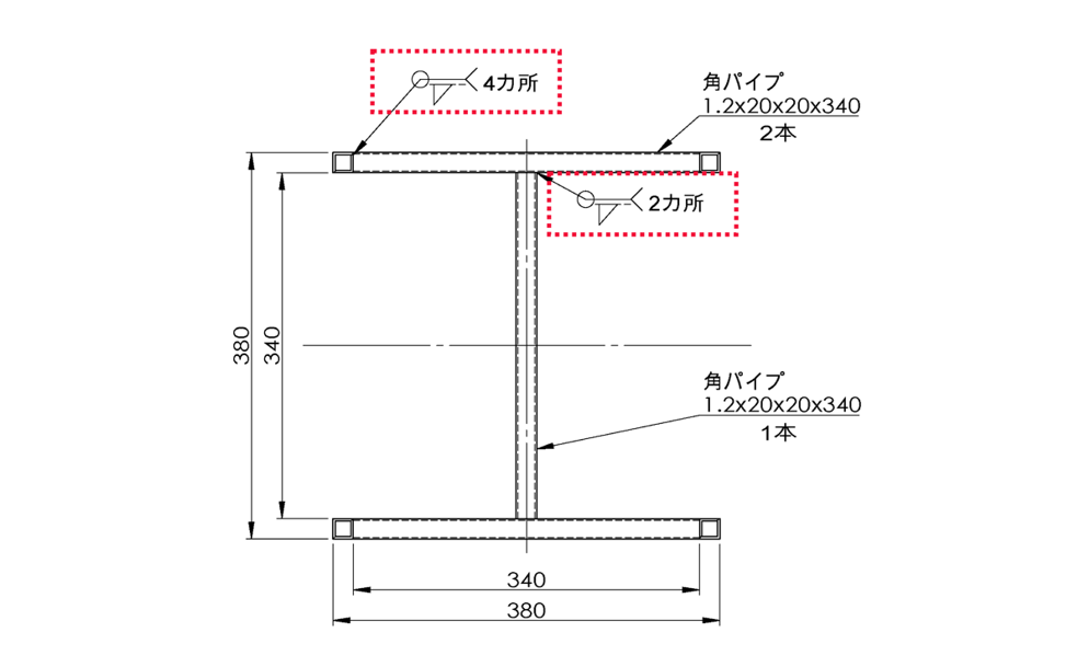 図17 全周溶接記号の適用例