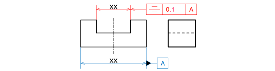 図16-8 対称度を指示した例