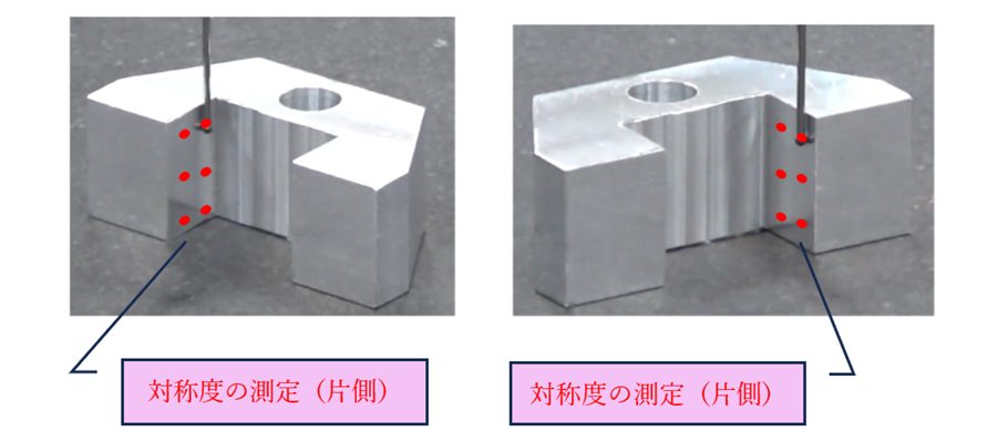 図16-17　CNC3次元測定機による対称度測定の例_c) 対称度の測定（打点測定の例）