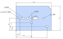 原点から精度穴への距離寸法