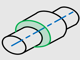 表20-1 全振れを適用する形状例_適用する形状例_軸直角の平面_上