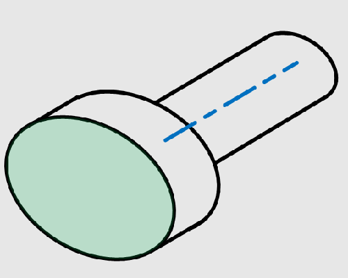 表20-2 円周振れと全振れの適用できる形体の違い_全振れが適用できる形体の例_平らな軸直角端面