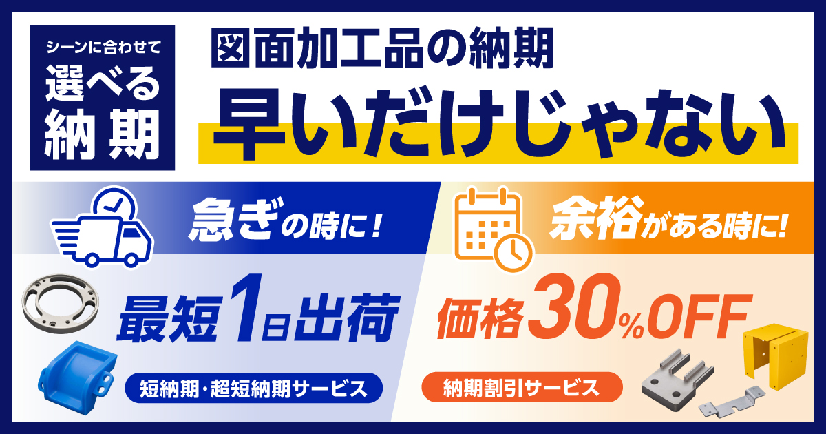 急ぎもコスト重視も。シーンに合わせて選べる納期